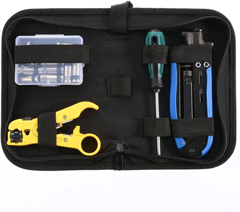 Gaobige Coax Cable Crimper Tool Kit, Coaxial Compression Tool for rg6 rg59 rg11 with 1 Wire Stripper, 10pcs F Male rg6 Connectors And 10pcs Female to Female rg6 Connectors, 1 Screwdriver - Image 2